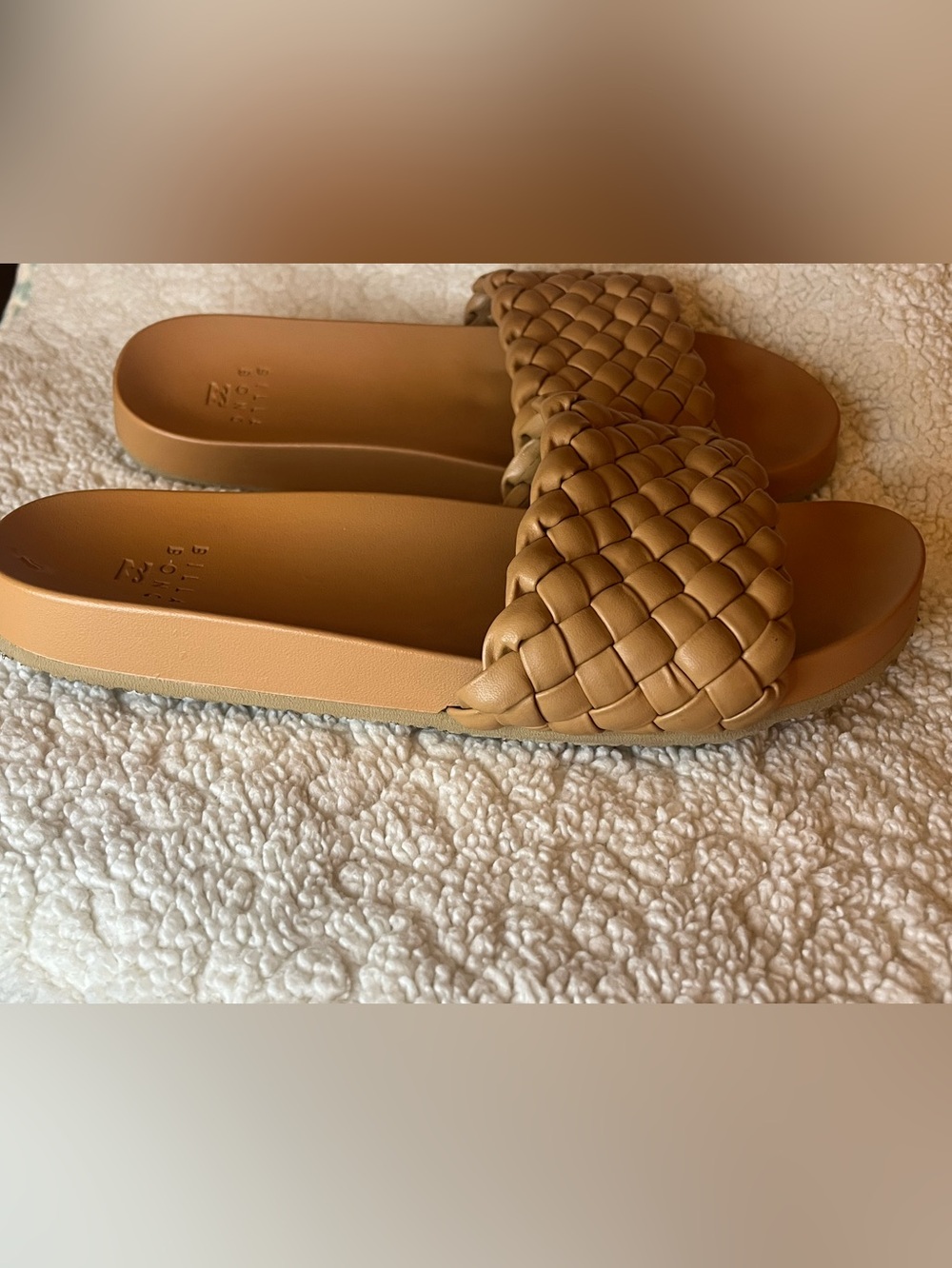 Billabong Tan Woven Slide Sandals Women’s Size 8 Braided Strap Flats - Picture 5 of 8